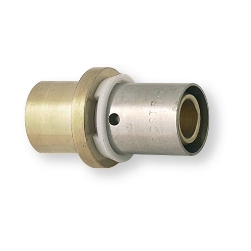 Raccord à sertir droit soudage sur tube cuivre 12mm tube PER 10x12mm